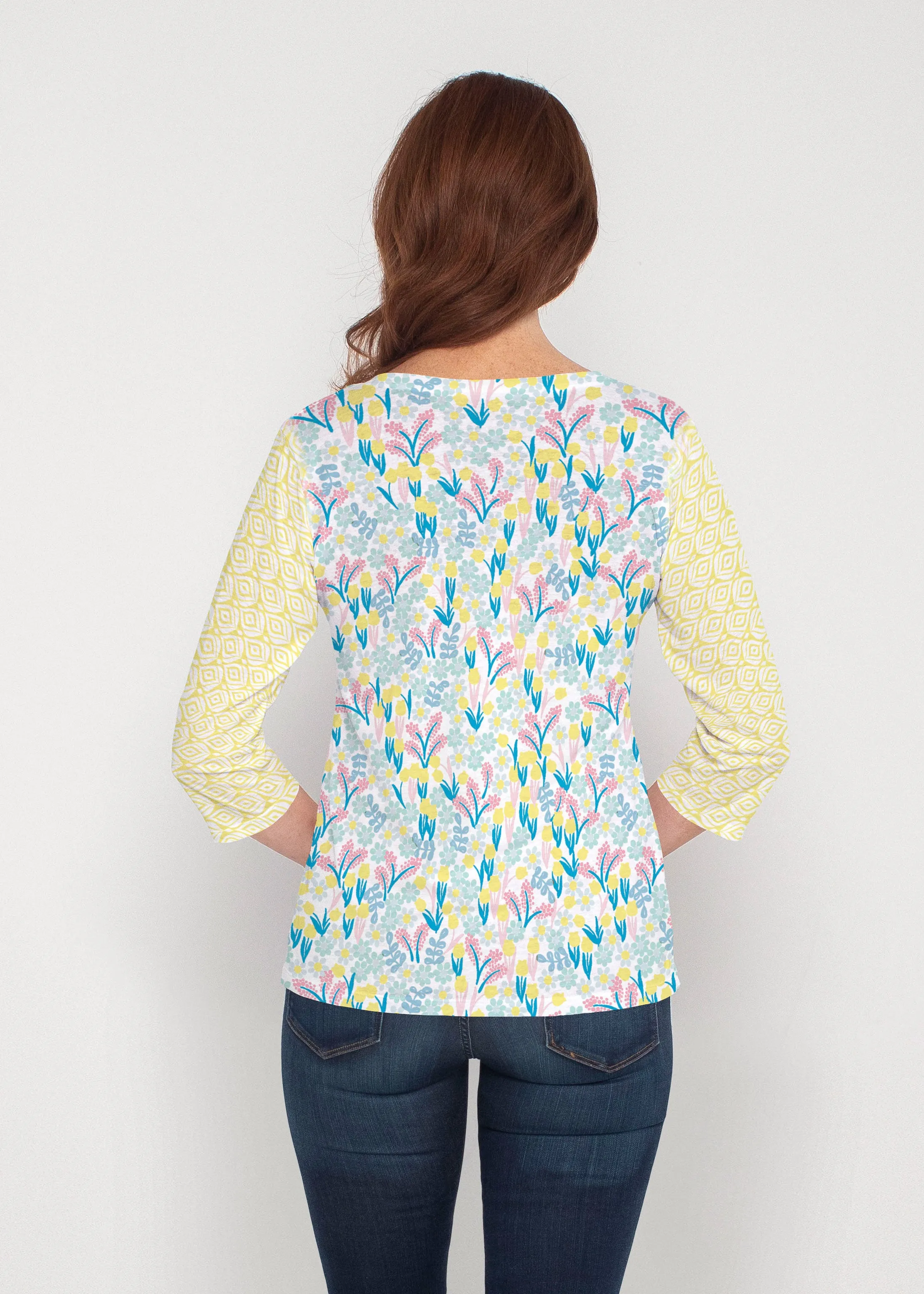 Lemon Drop (13575) ~ Signature 3/4 Sleeve V-Neck Top