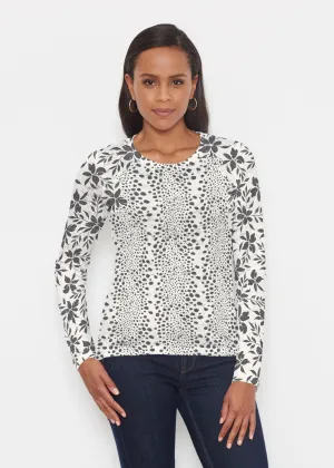 Leopard Rose (8018) ~ Signature Long Sleeve Crew Shirt