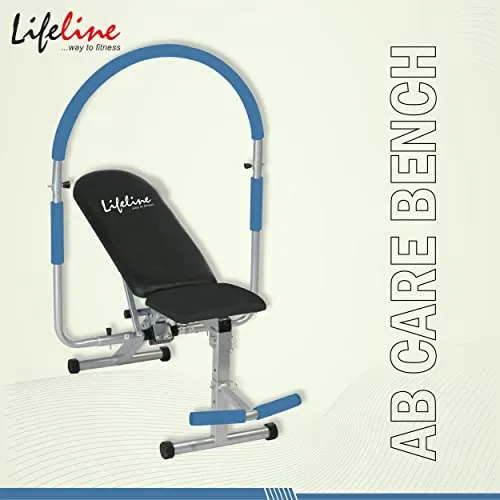 Life Line Fitness LB-301 AB Care Bench for Home Gym Workout, Abs Exerciser AB King Pro Machine, 5 Adjustable Positions, Multicolour, Decline, Flat, Incline