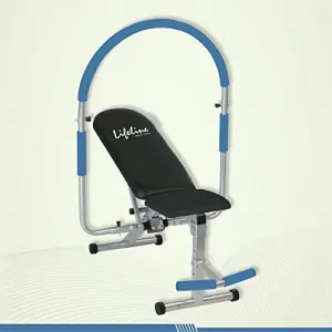 Life Line Fitness LB-301 AB Care Bench for Home Gym Workout, Abs Exerciser AB King Pro Machine, 5 Adjustable Positions, Multicolour, Decline, Flat, Incline