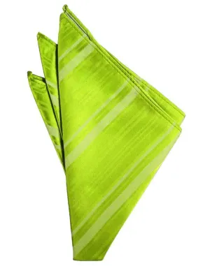 Lime Striped Satin Pocket Square
