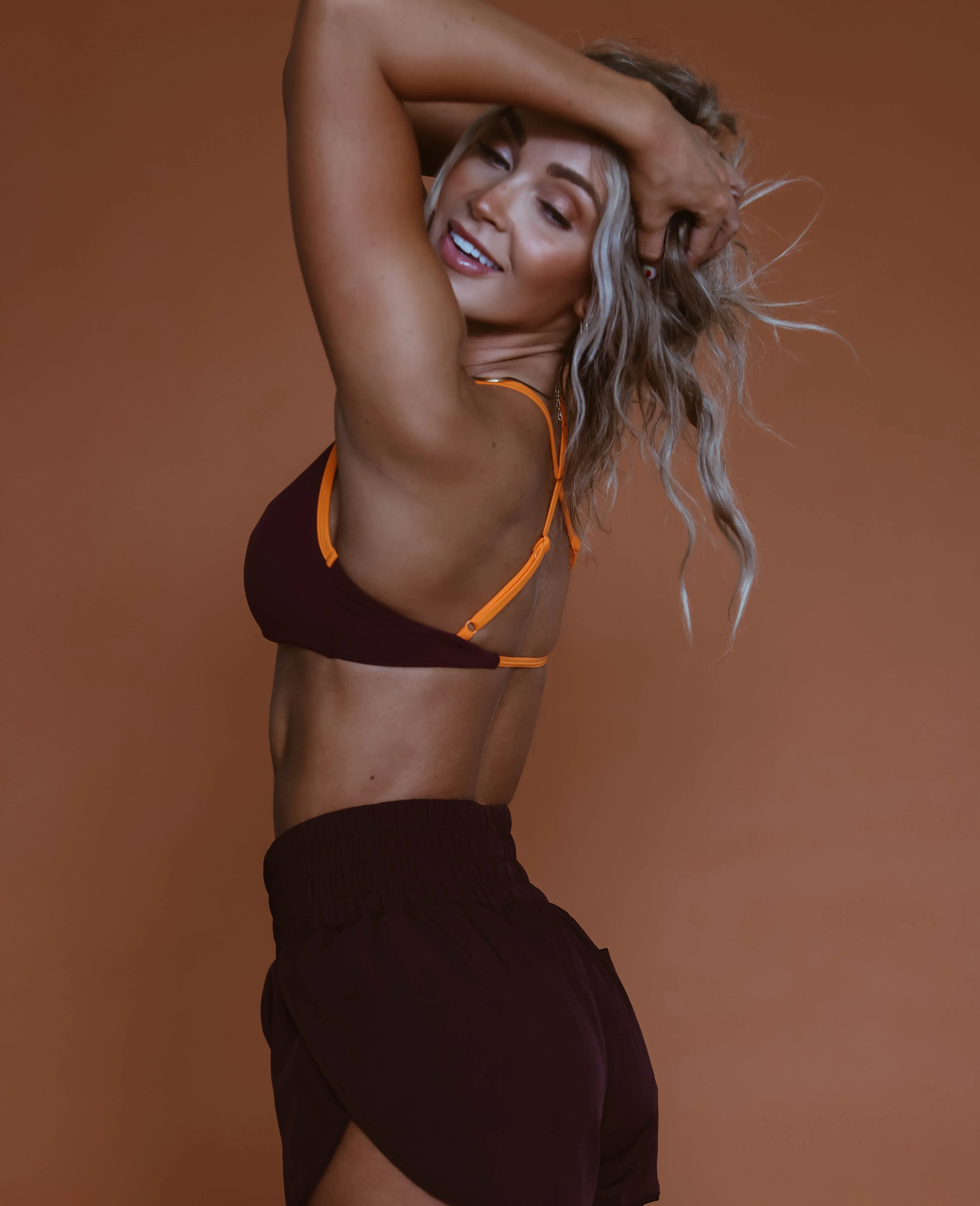 Little Cross Back Bra - Windsor Wine