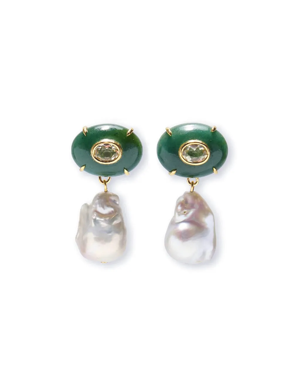 Lizzie Fortunato Plaza Pearl Earrings in Jade