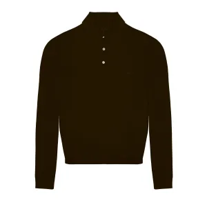 Long Sleeve Cashmere and Silk Polo Shirt