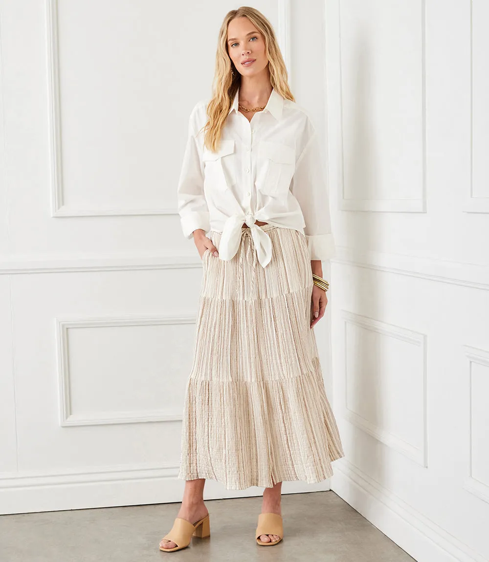 Long Sleeve Tie-Front Top