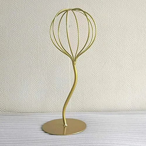 Losa Modern Balloon Style Metal Hat Holder Tabletop Decorative Wig Display Stand Golden
