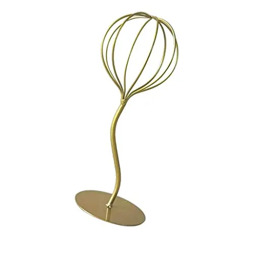 Losa Modern Balloon Style Metal Hat Holder Tabletop Decorative Wig Display Stand Golden
