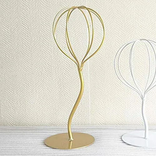 Losa Modern Balloon Style Metal Hat Holder Tabletop Decorative Wig Display Stand Golden