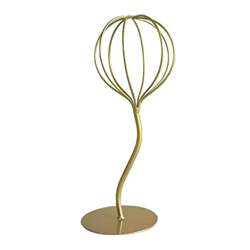 Losa Modern Balloon Style Metal Hat Holder Tabletop Decorative Wig Display Stand Golden