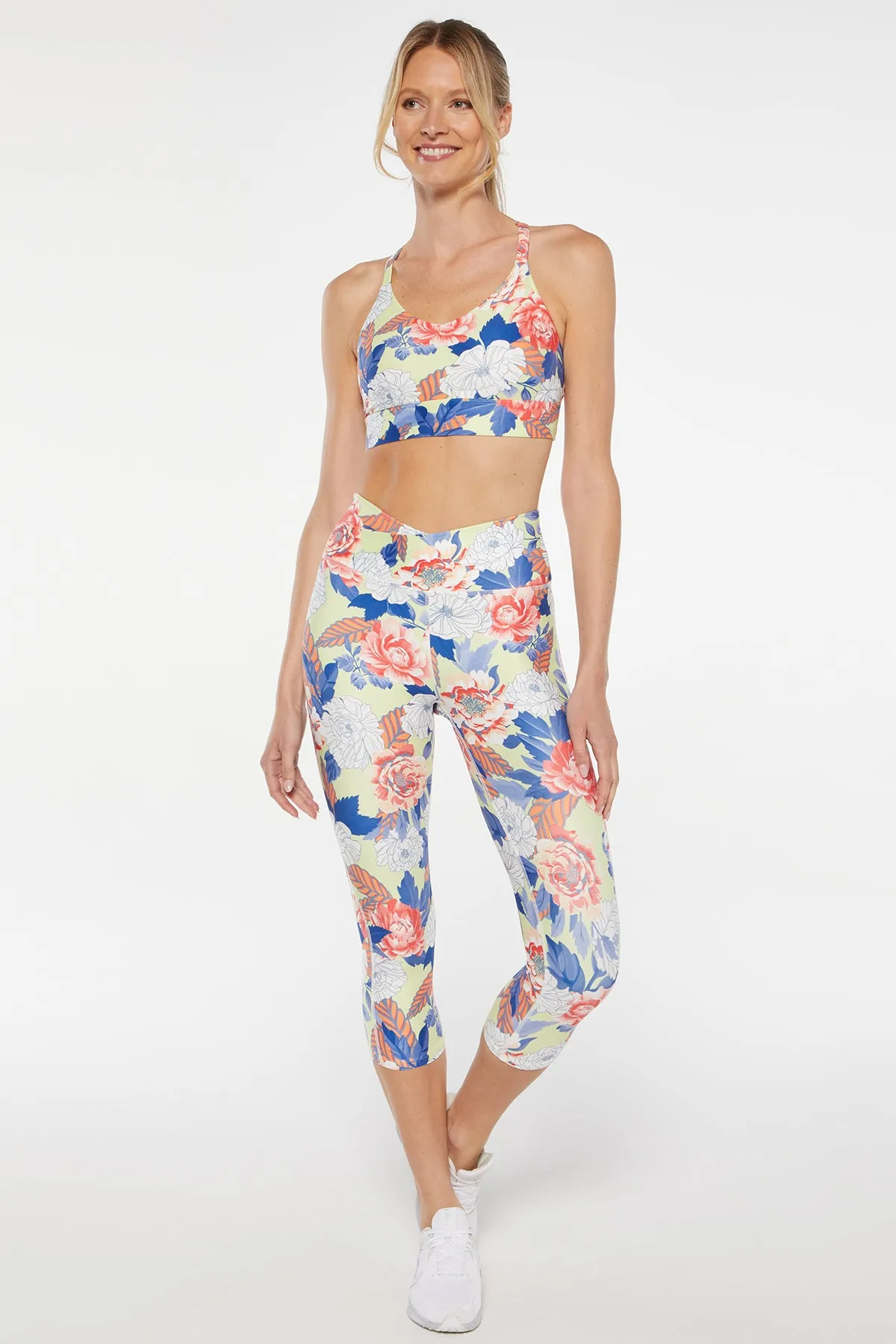 Lotus Sport Bra (Shadow Lime Multi Stencil Flor)