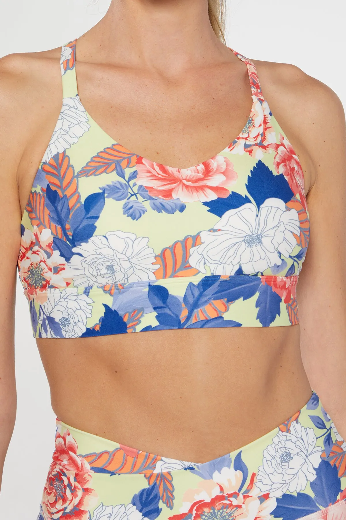 Lotus Sport Bra (Shadow Lime Multi Stencil Flor)