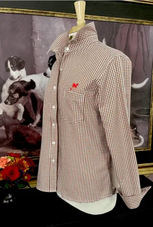 LOVE MIDDY SHIRT IN BROWN GINGHAM