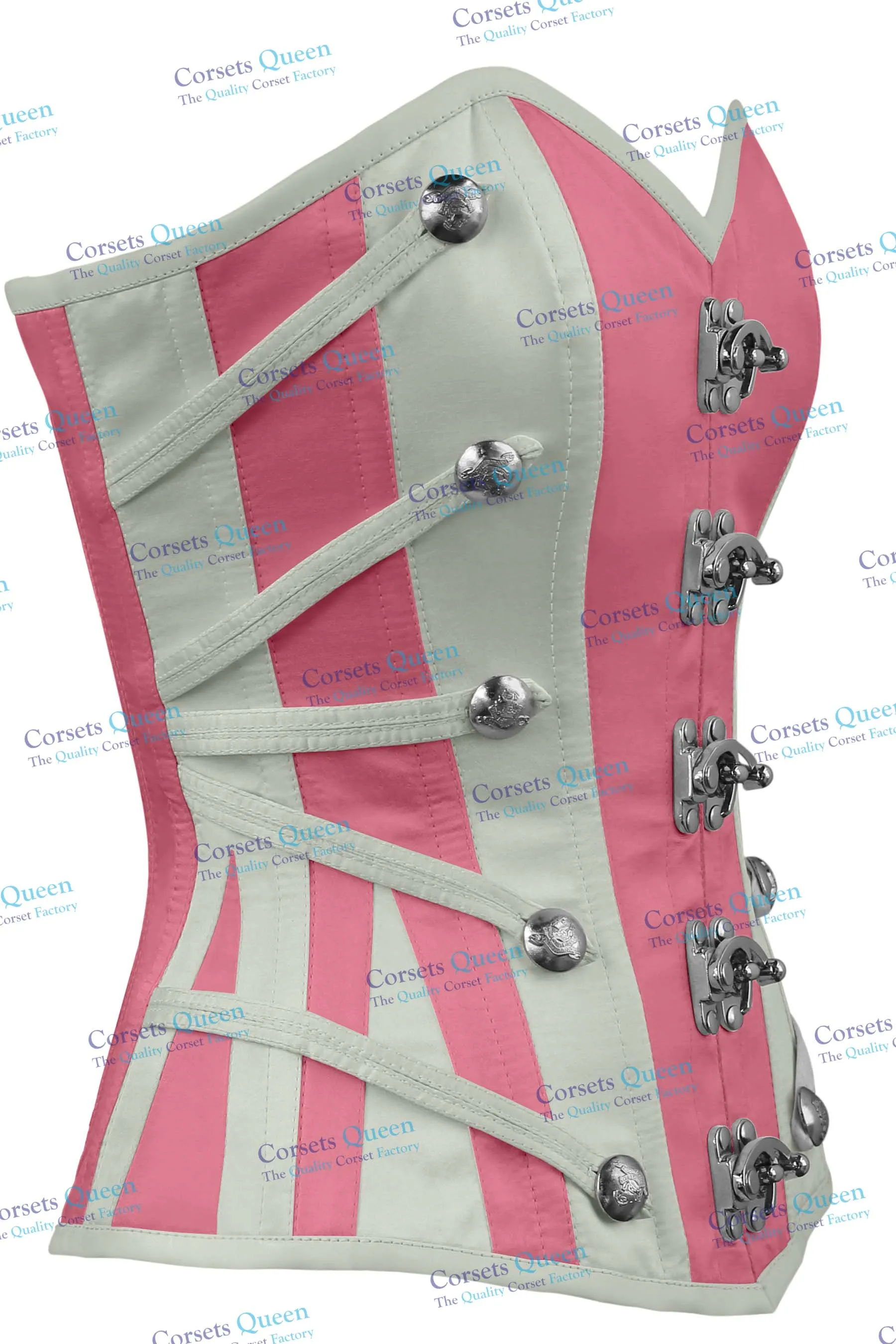 Lucian Satin Overbust Corset With Buckles
