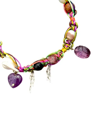 LUCKY LAVENDER IN LOVE SCARAB ROCKER CHOKER