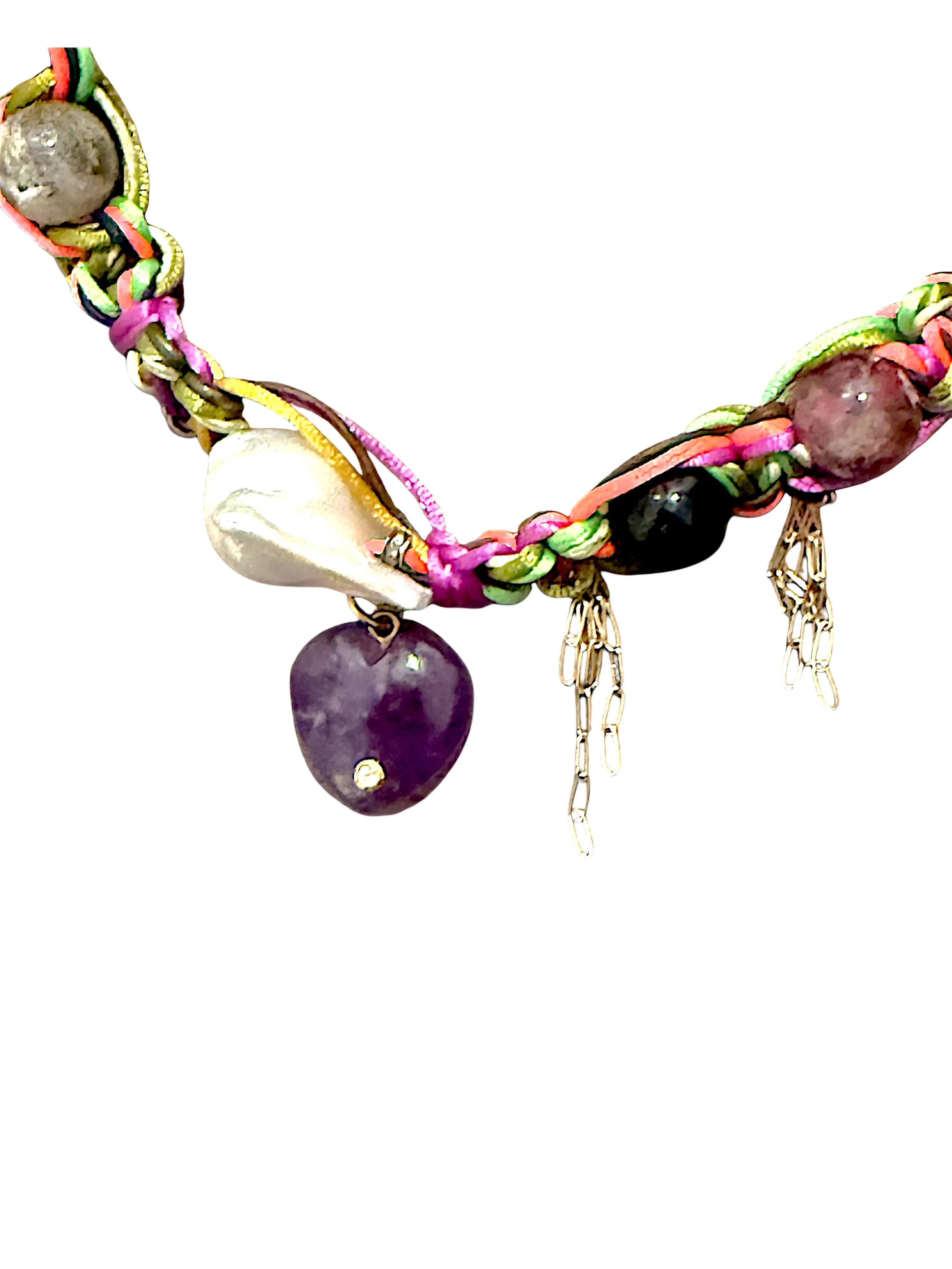 LUCKY LAVENDER IN LOVE SCARAB ROCKER CHOKER