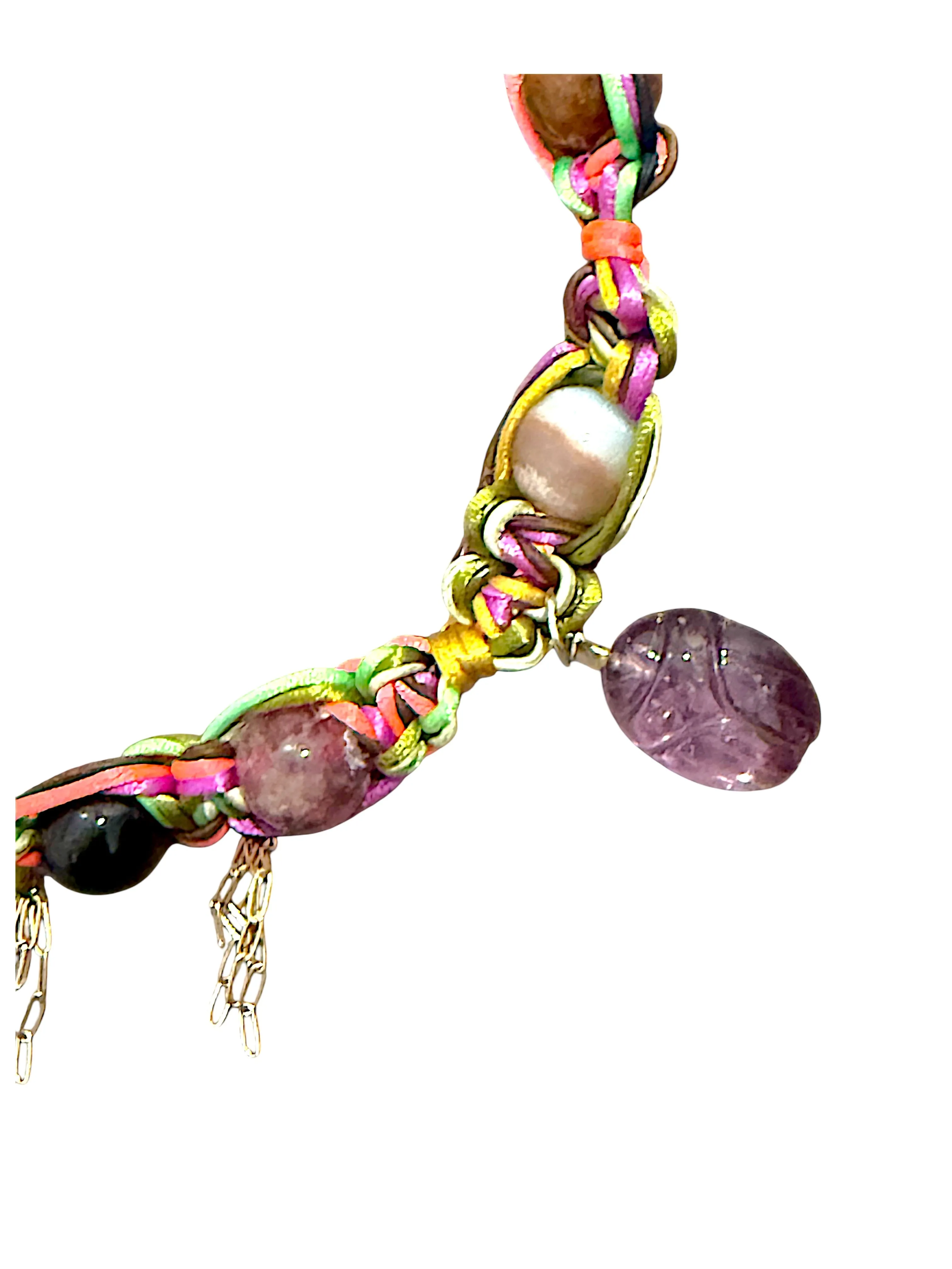 LUCKY LAVENDER IN LOVE SCARAB ROCKER CHOKER