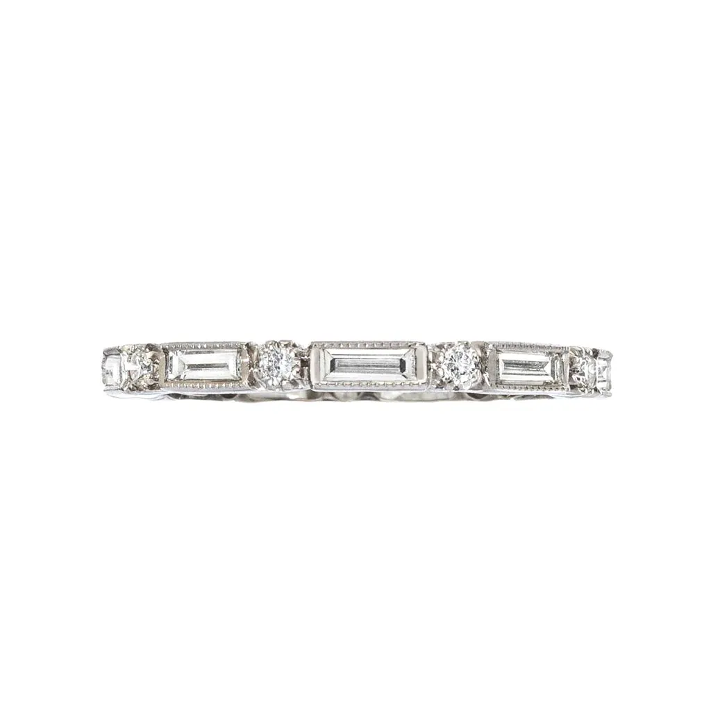 Lucy Baguette and Round Diamond Band