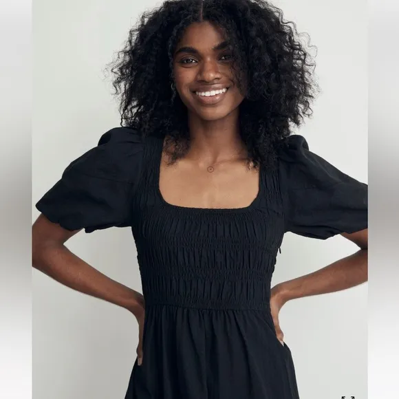 Madewell Lucie Puff-Sleeve Midi Dress