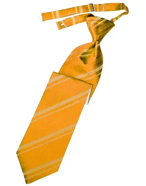 Mandarin Striped Satin Kids Necktie