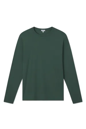 Men's Pima Crewneck Long Sleeve Tee in English Ivy