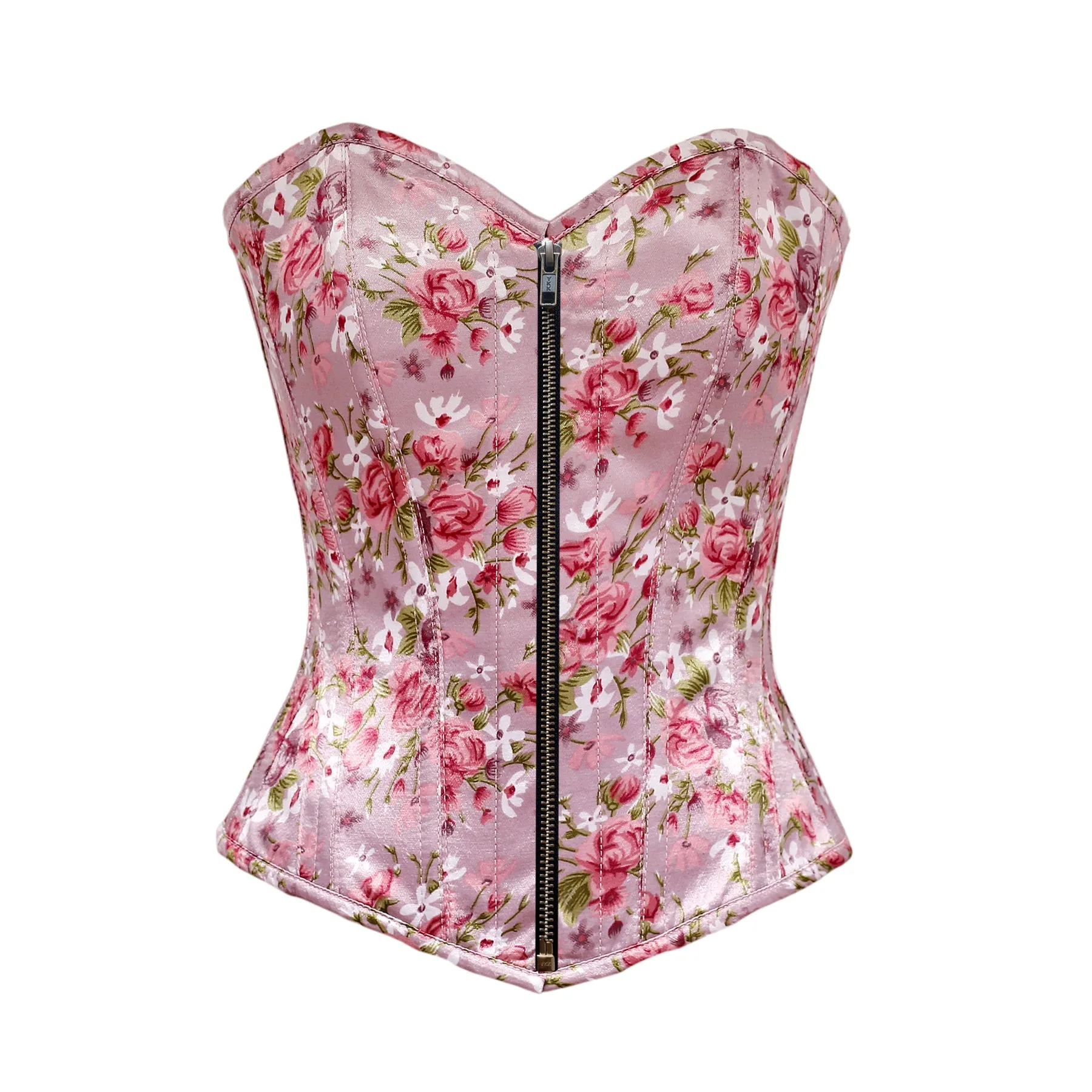 Merrick Floral Print Satin Overbust Corset