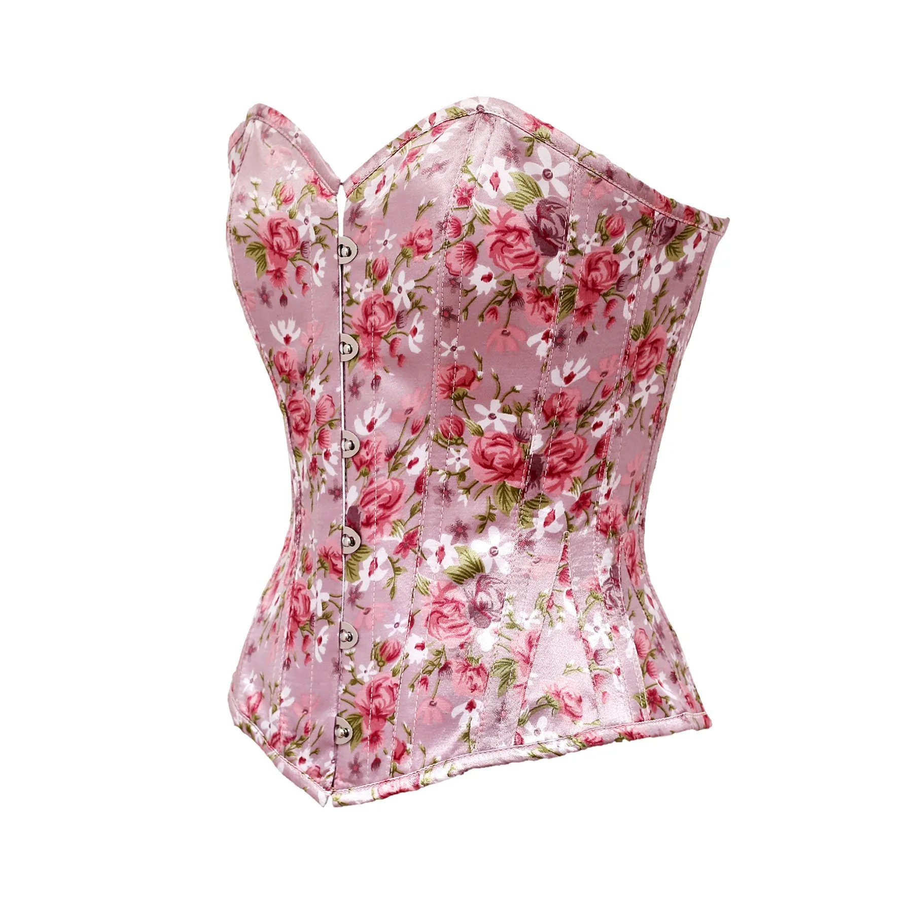 Merrick Floral Print Satin Overbust Corset