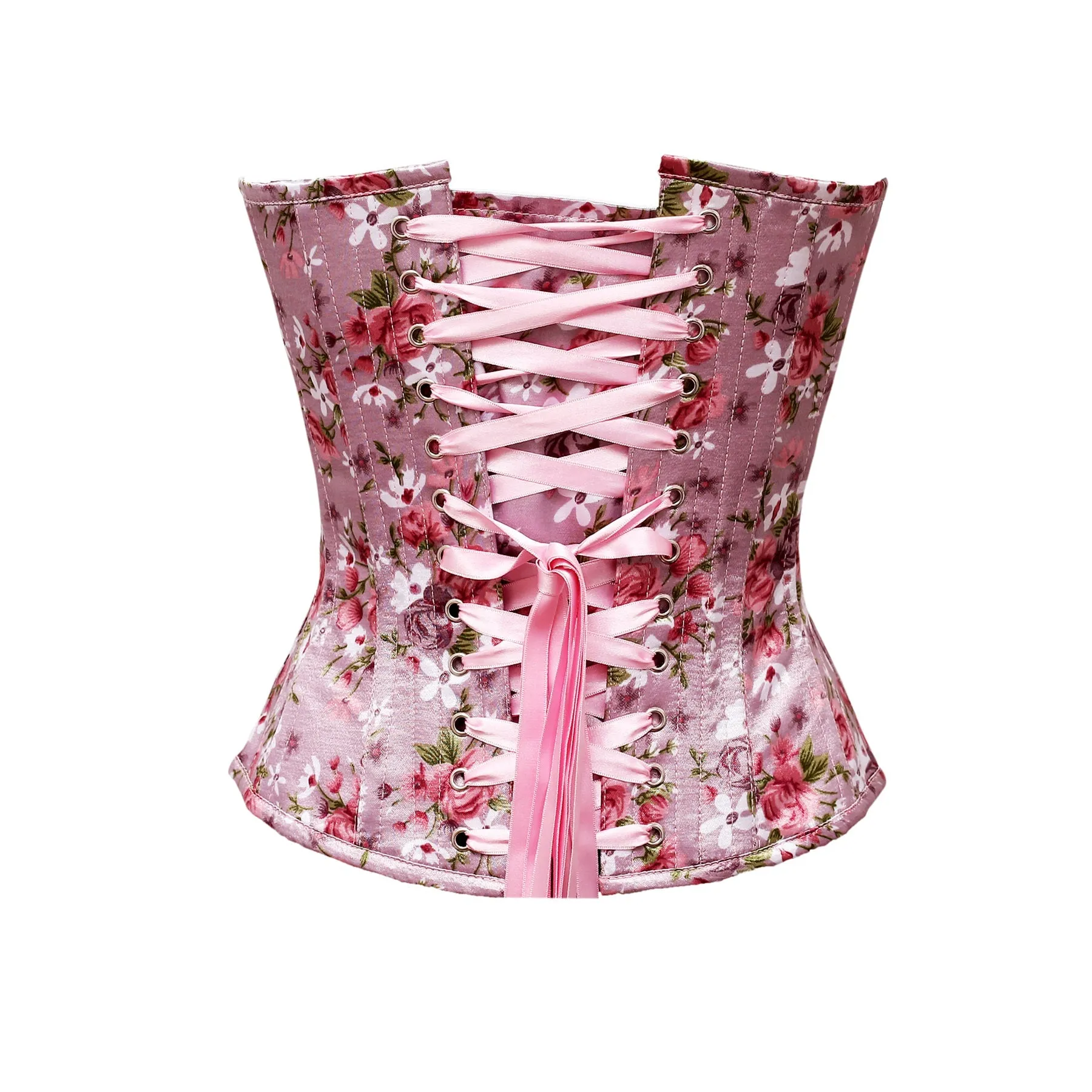 Merrick Floral Print Satin Overbust Corset