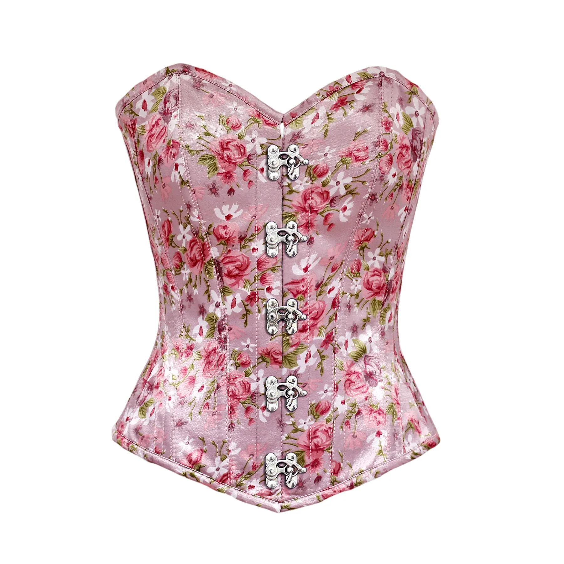 Merrick Floral Print Satin Overbust Corset