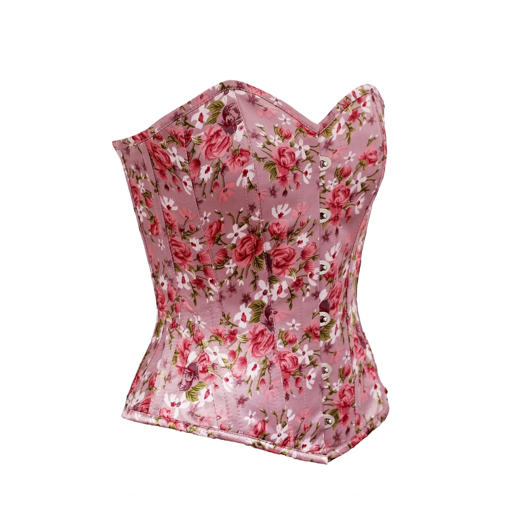 Merrick Floral Print Satin Overbust Corset