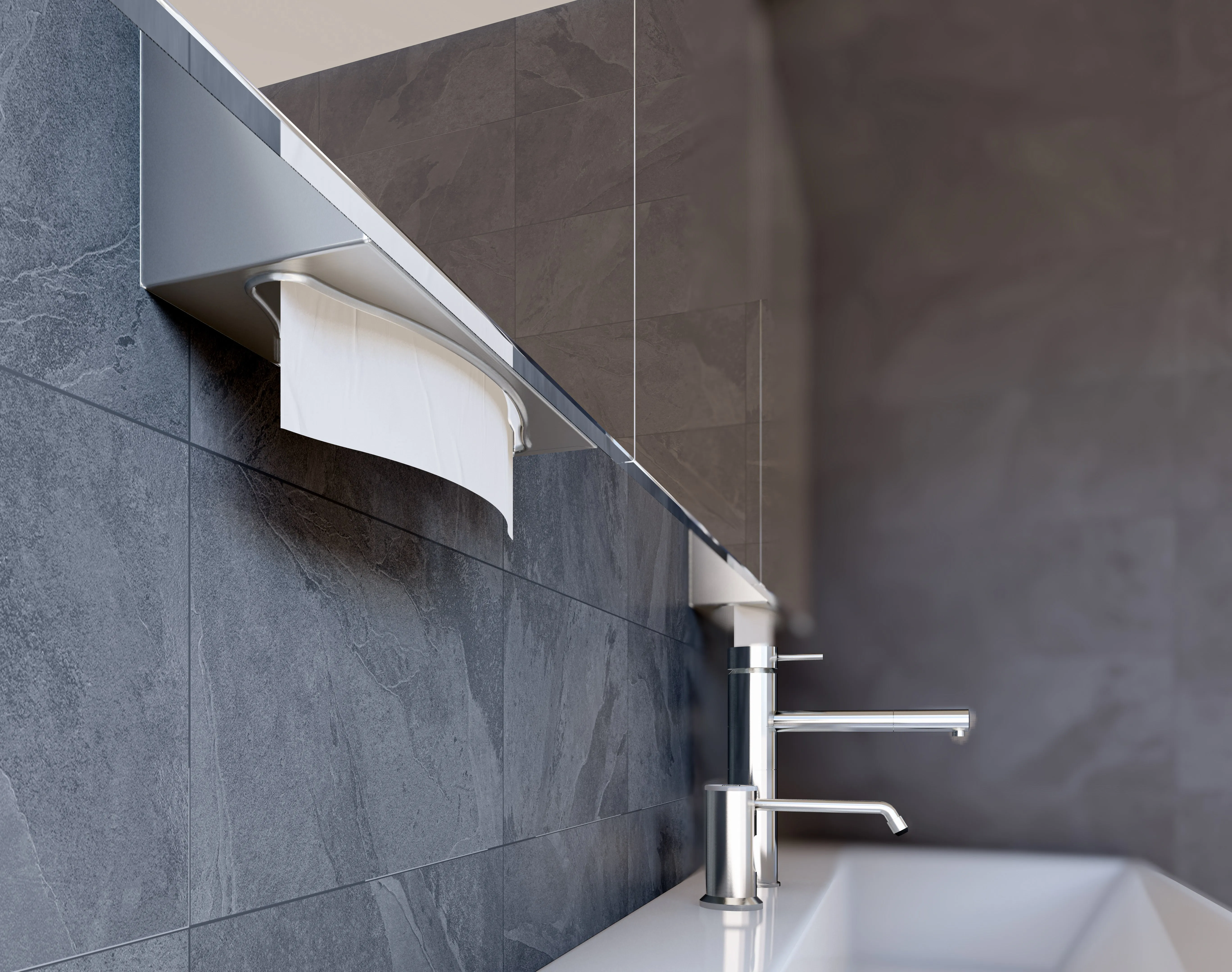 Metlam Behind the mirror/door Paper Towel Dispenser - Satin Stainless Steel