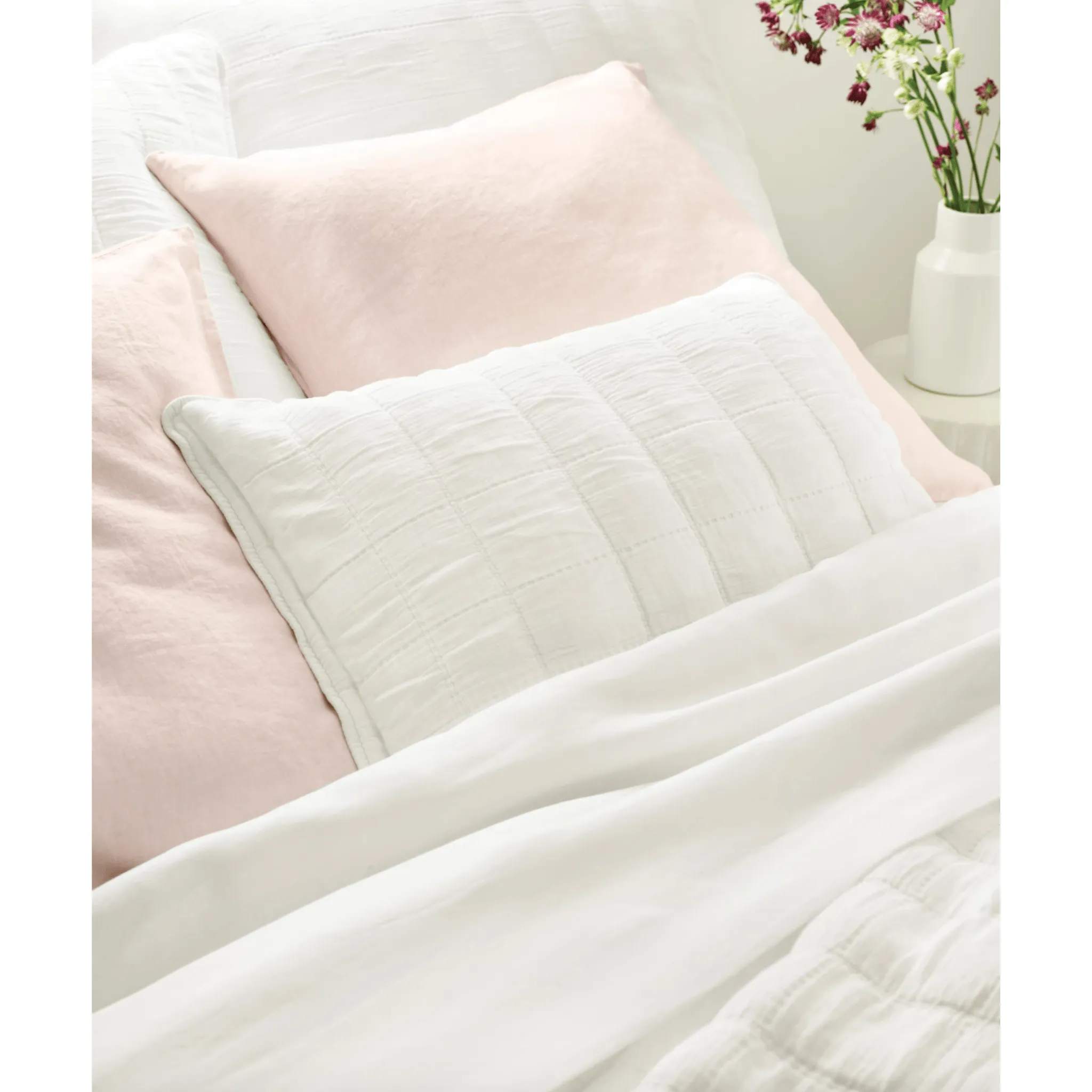 Monet White Quilted Coverlet