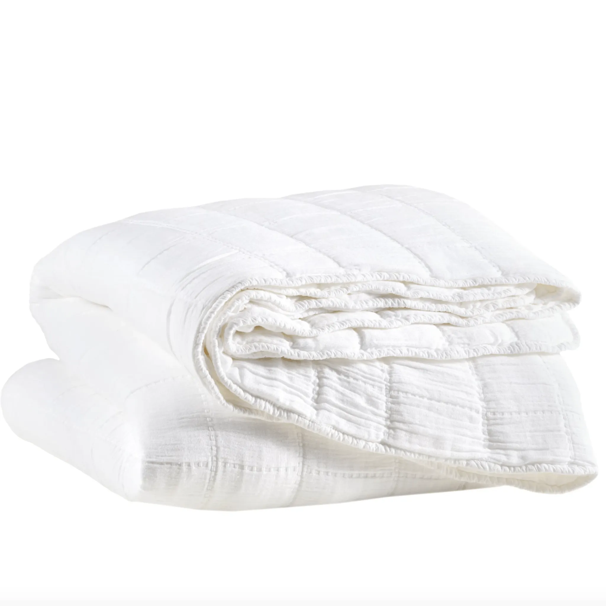 Monet White Quilted Coverlet