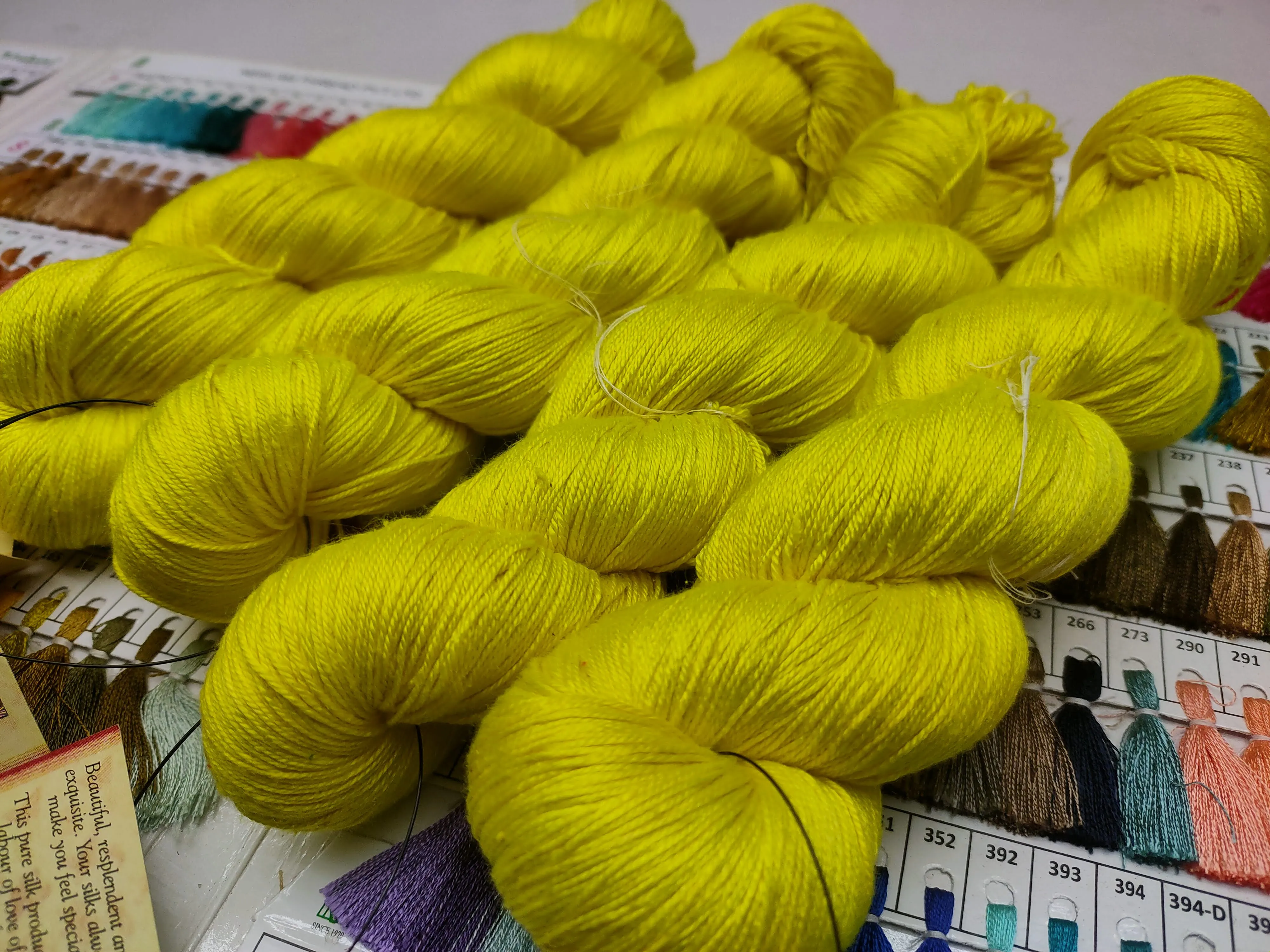 Mulberry Silk Yarn 600M in 100Gram Lemon Yellow