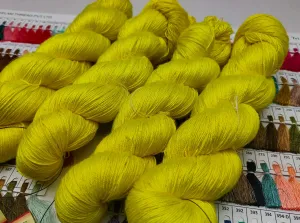 Mulberry Silk Yarn 600M in 100Gram Lemon Yellow