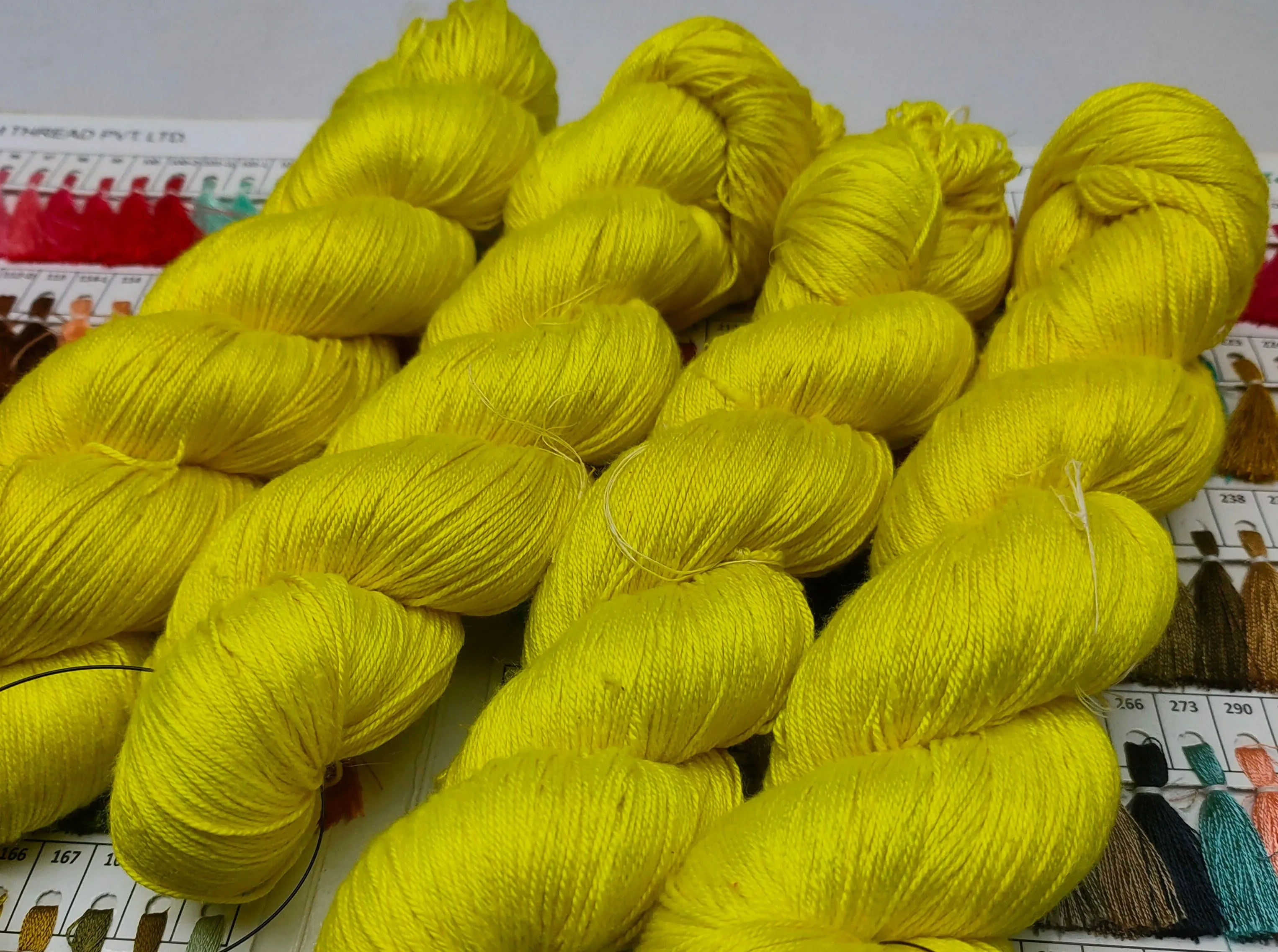 Mulberry Silk Yarn 600M in 100Gram Lemon Yellow