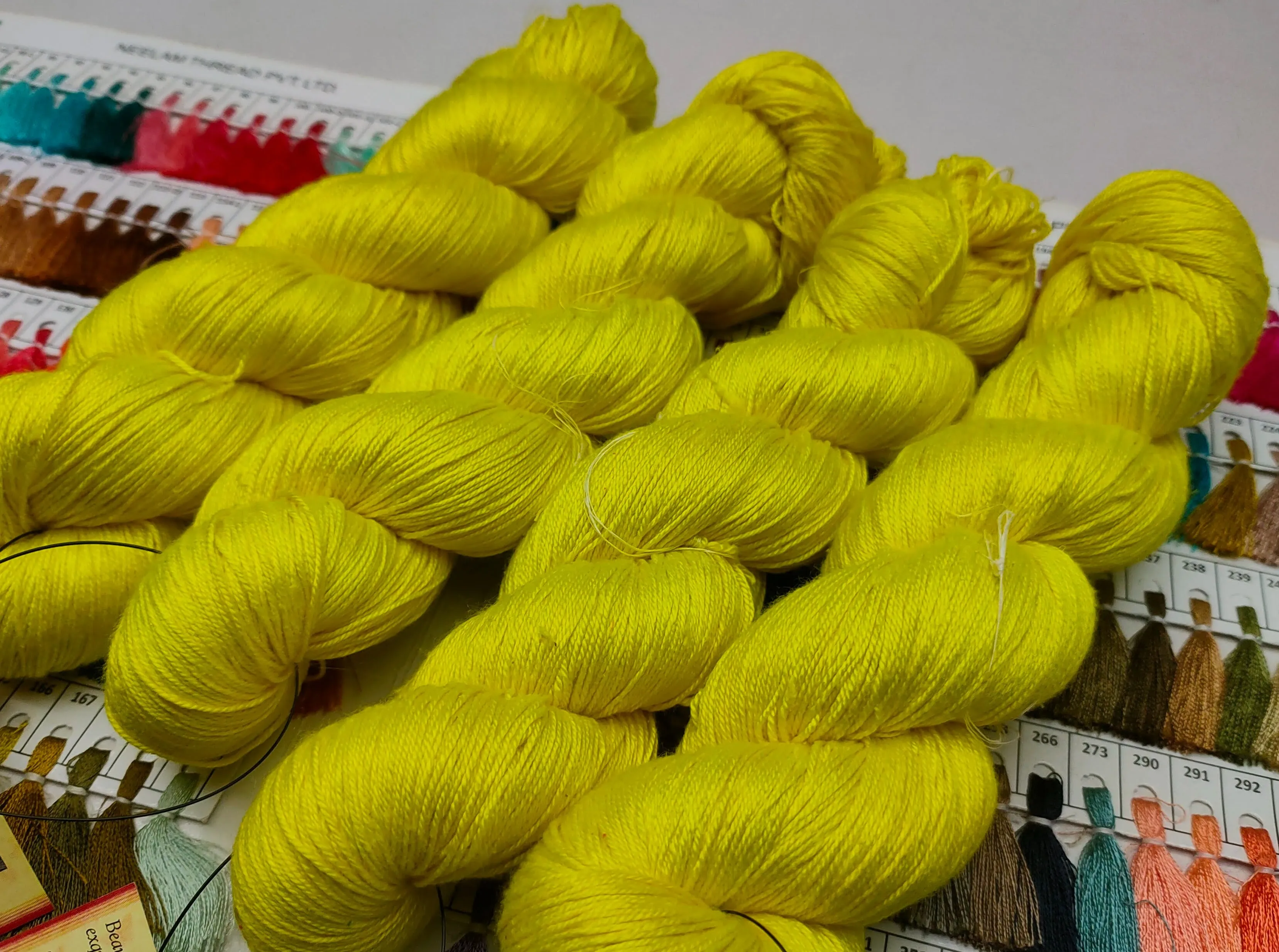Mulberry Silk Yarn 600M in 100Gram Lemon Yellow
