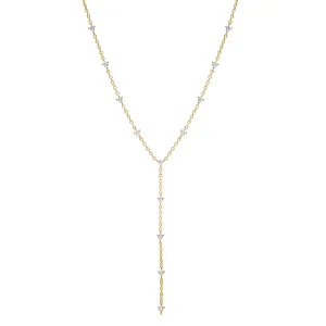 Multi CZ Embedded Lariat Necklace