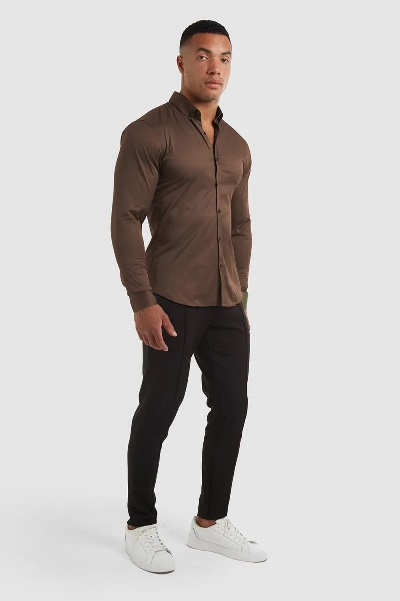 Muscle Fit Signature Shirt in Chocolate