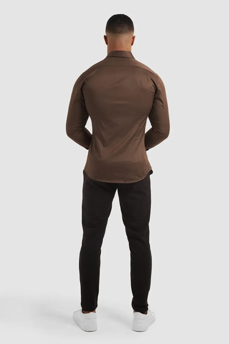 Muscle Fit Signature Shirt in Chocolate