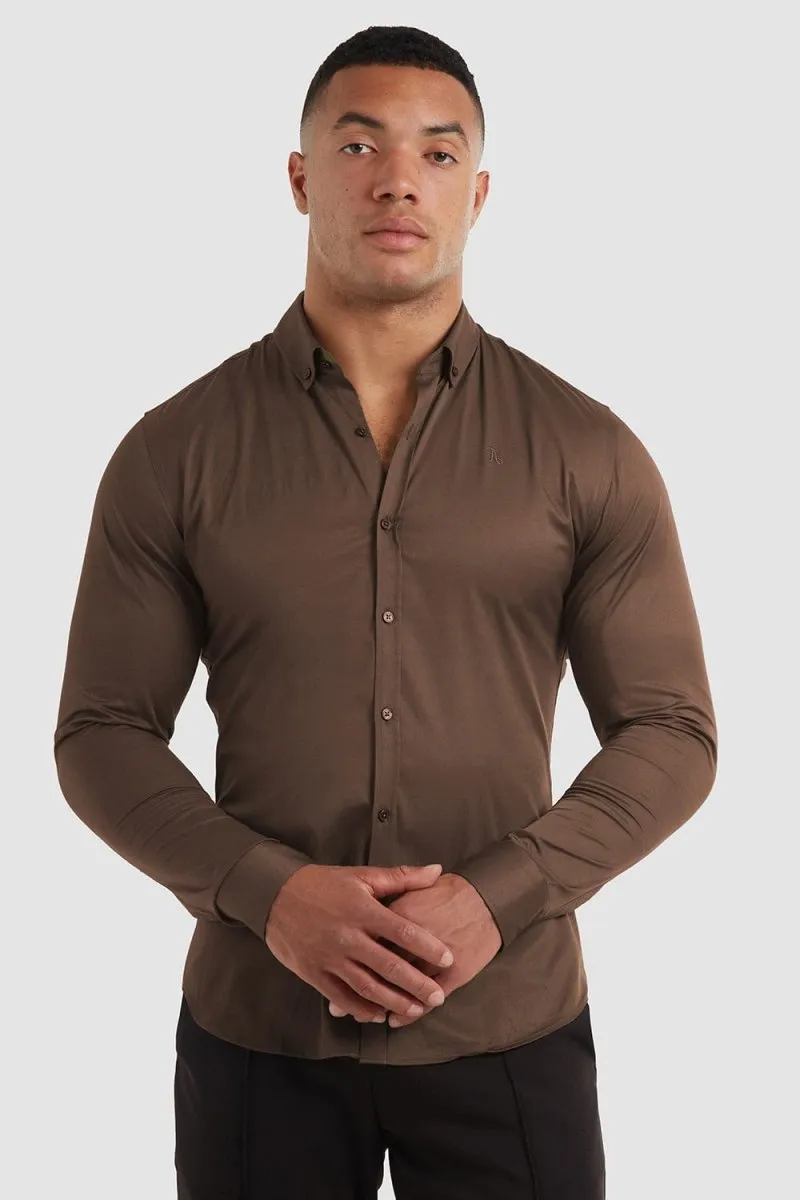 Muscle Fit Signature Shirt in Chocolate