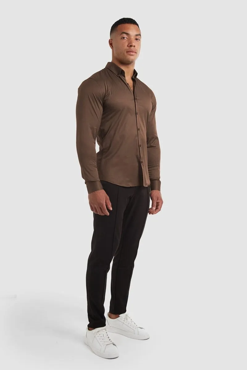 Muscle Fit Signature Shirt in Chocolate