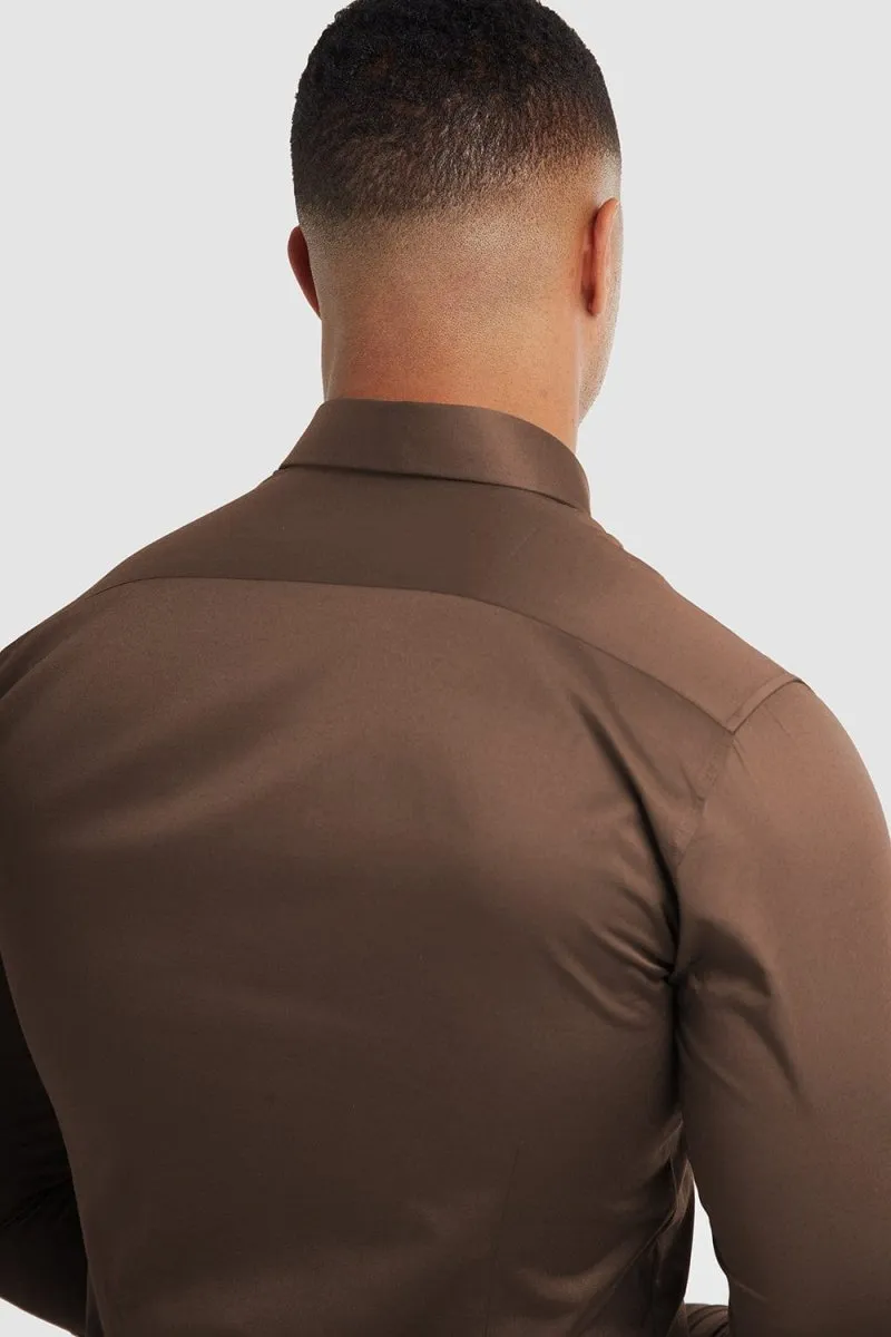 Muscle Fit Signature Shirt in Chocolate