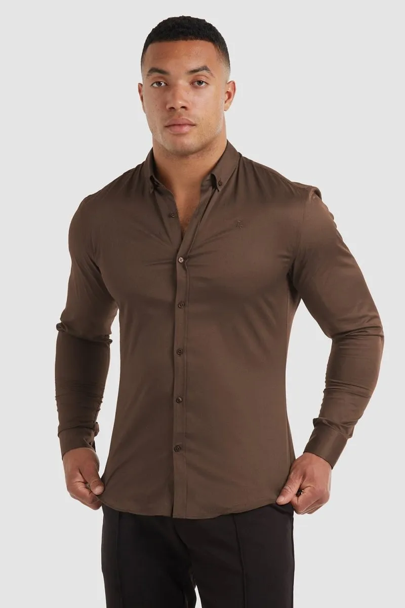 Muscle Fit Signature Shirt in Chocolate