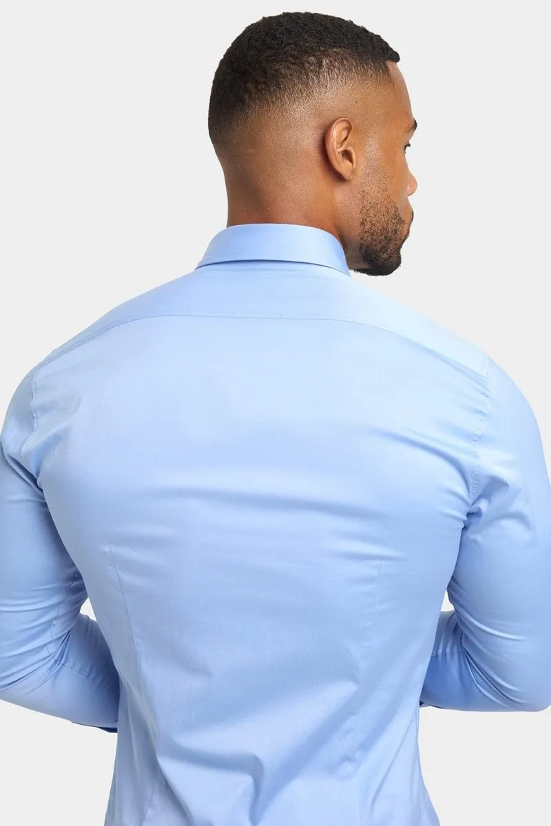 Muscle Fit Signature Shirt in Mid Blue