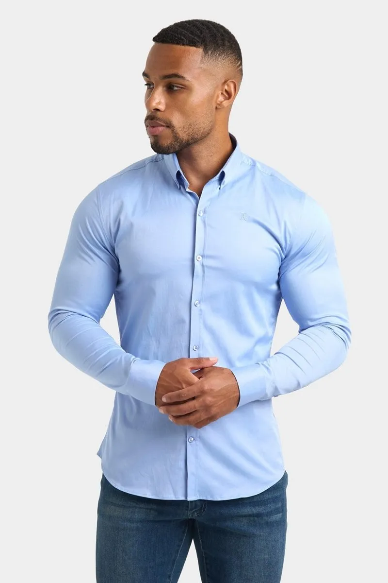 Muscle Fit Signature Shirt in Mid Blue