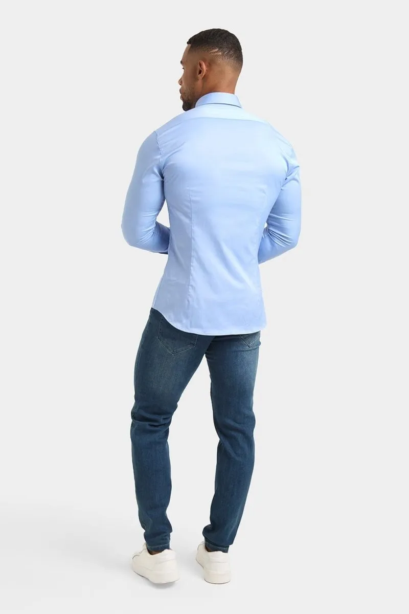 Muscle Fit Signature Shirt in Mid Blue