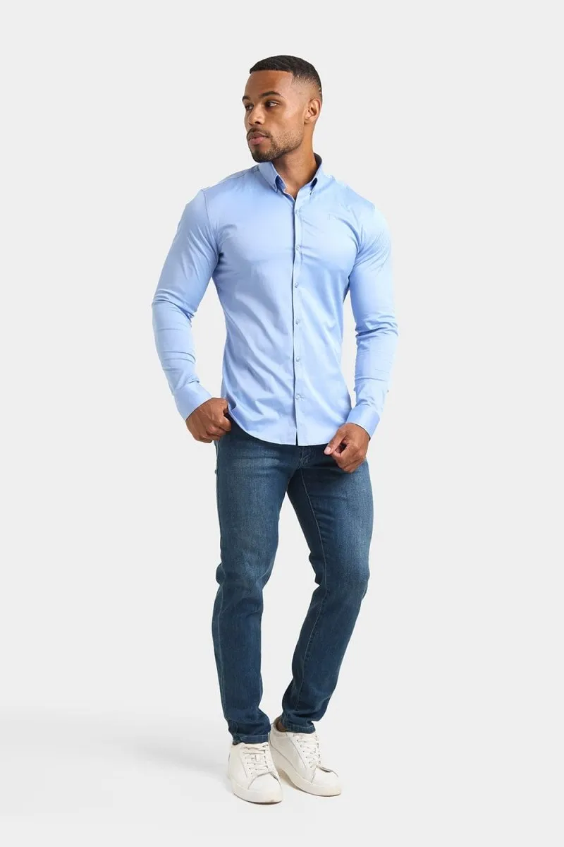 Muscle Fit Signature Shirt in Mid Blue
