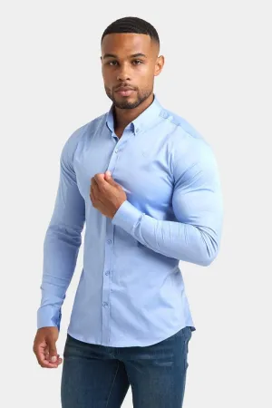 Muscle Fit Signature Shirt in Mid Blue