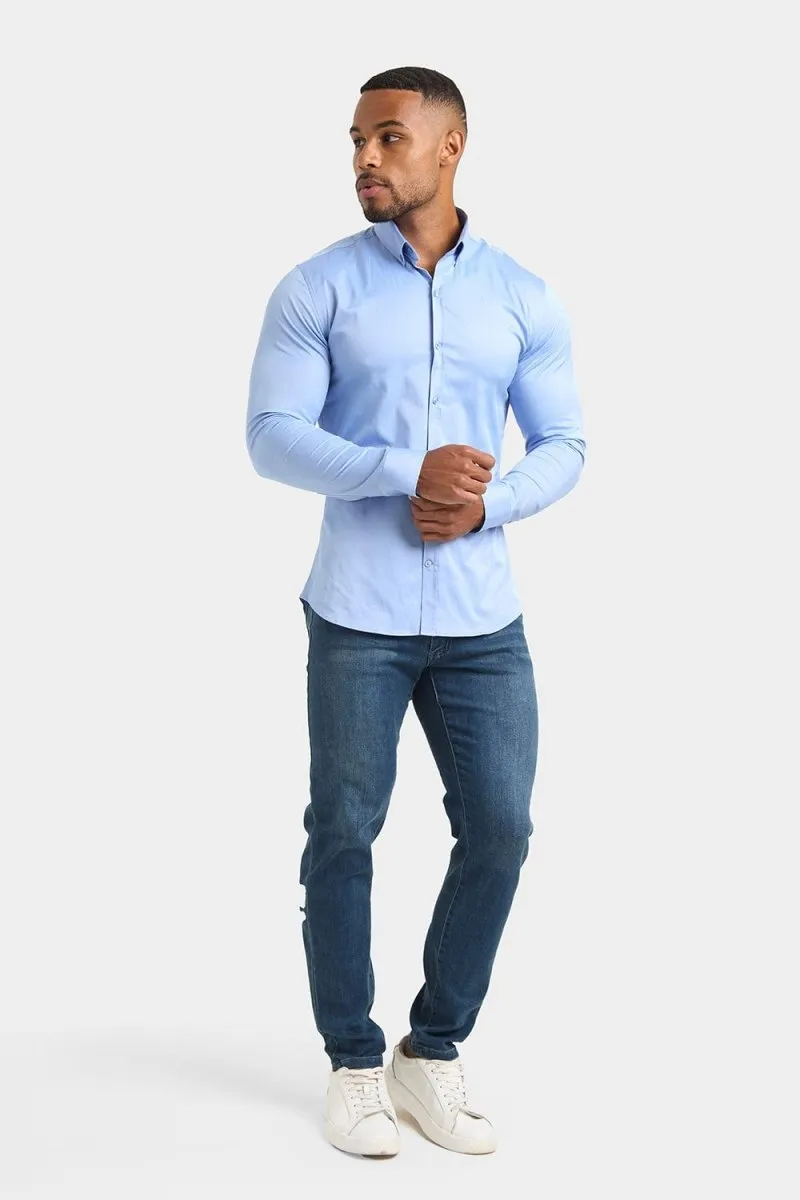 Muscle Fit Signature Shirt in Mid Blue