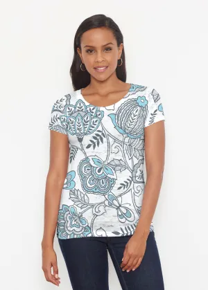 Namaste Floral (13366) ~ Signature Short Sleeve Scoop Shirt
